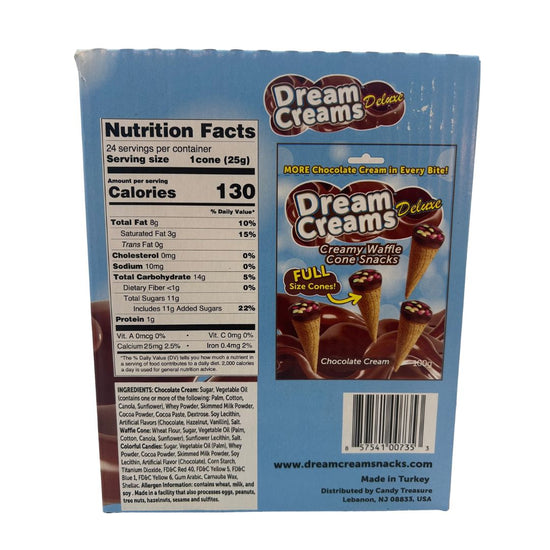 Dream Creams Chocolate Waffle Cone Snacks | Tray of 6