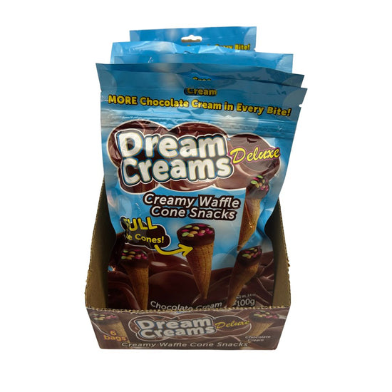 Dream Creams Chocolate Waffle Cone Snacks | Tray of 6