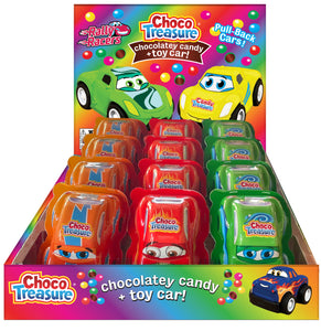 Choco Treasure Surprise Cars with Chocolatey Candy | Tray of 12