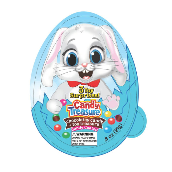 Candy Treasure Big Easter Egg with Chocolatey Candy & Mighty Wild Toys | Tray of 10 Eggs