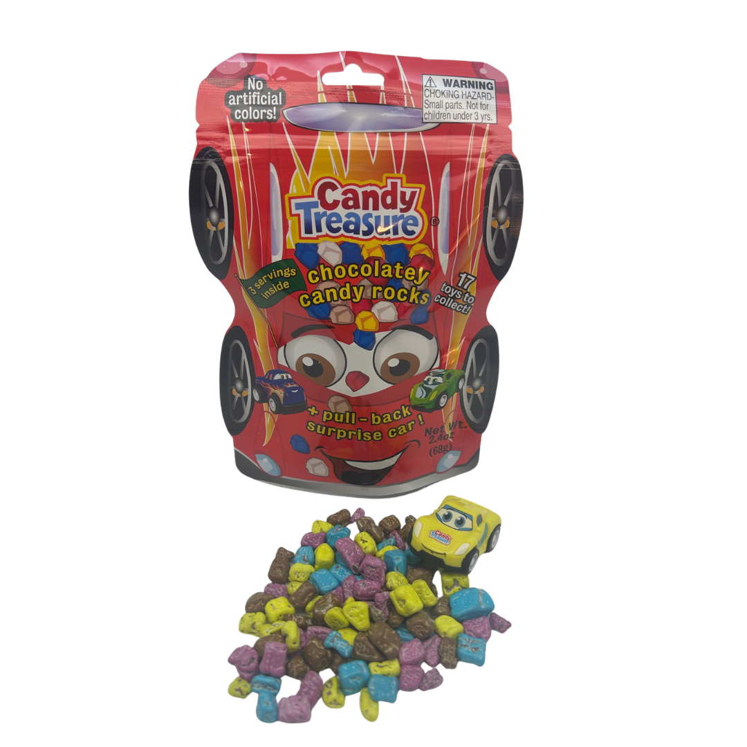 New! Candy Treasure Surprise Car Bags with Chocolatey Candy | Tray of 8