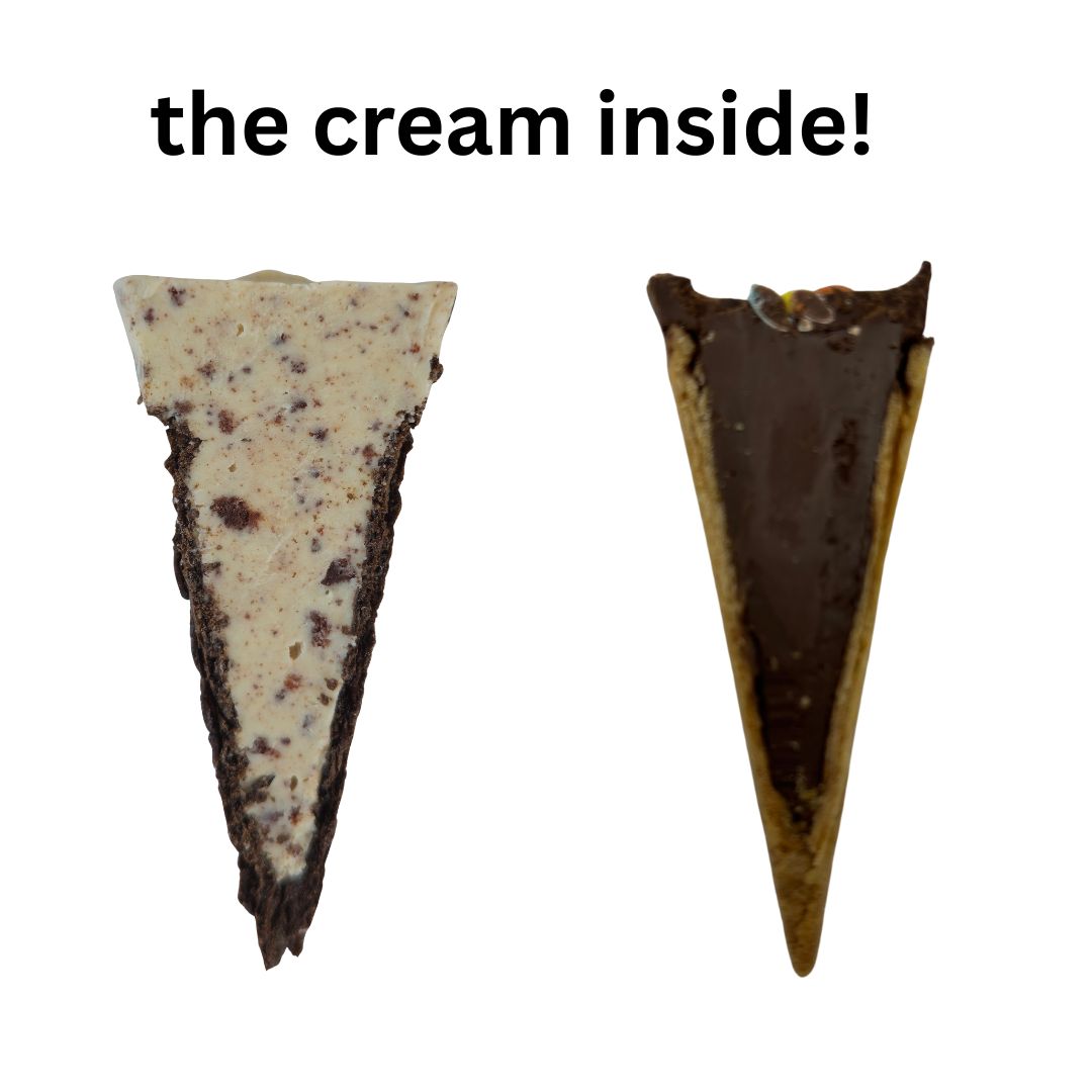 Dream Creams Snacks Mixed Sampler |2 bags of Chocolate Cream Cones and 2 bags of Cookies & Cream Cones