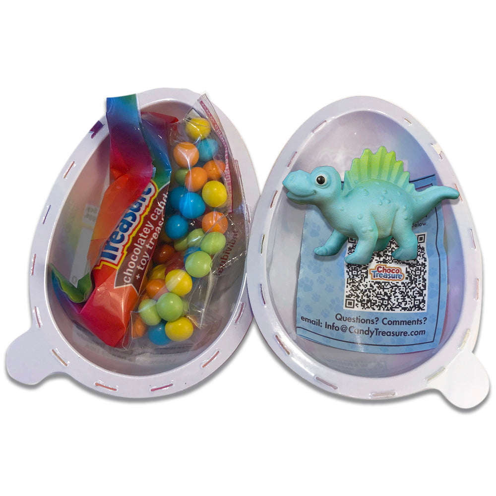 Choco Treasure Eggs with Chocolatey Candy & Baby Dino Toy Surprise