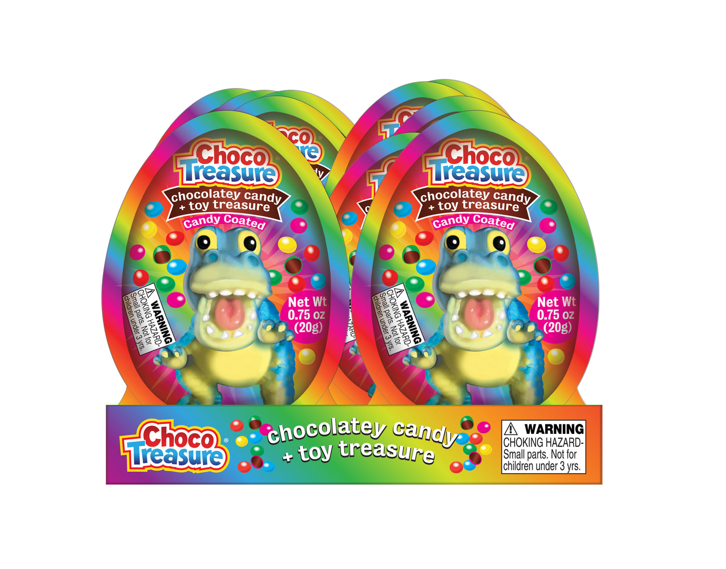 Choco Treasure Eggs with Chocolatey Candy & Baby Dino Toy Surprise
