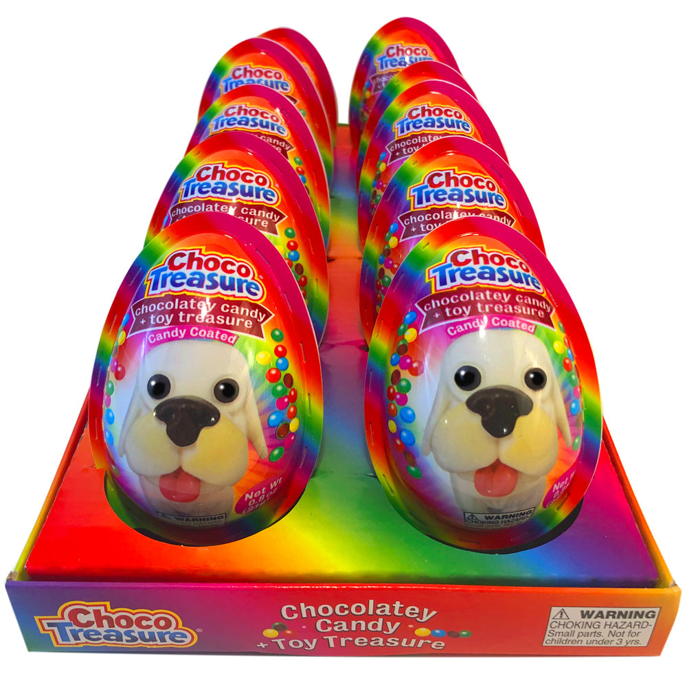 Choco Treasure Eggs with Chocolatey Candy & Puppy Toy Surprise | Tray of 10 Eggs
