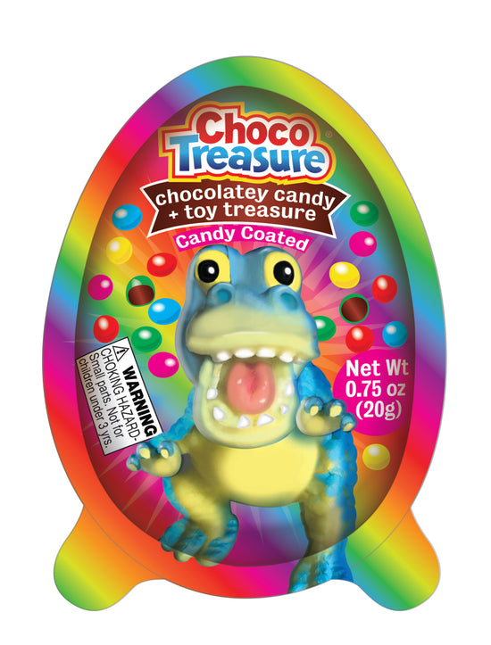 Choco Treasure Eggs with Chocolatey Candy & Baby Dino Toy Surprise | Tray of 10 Eggs